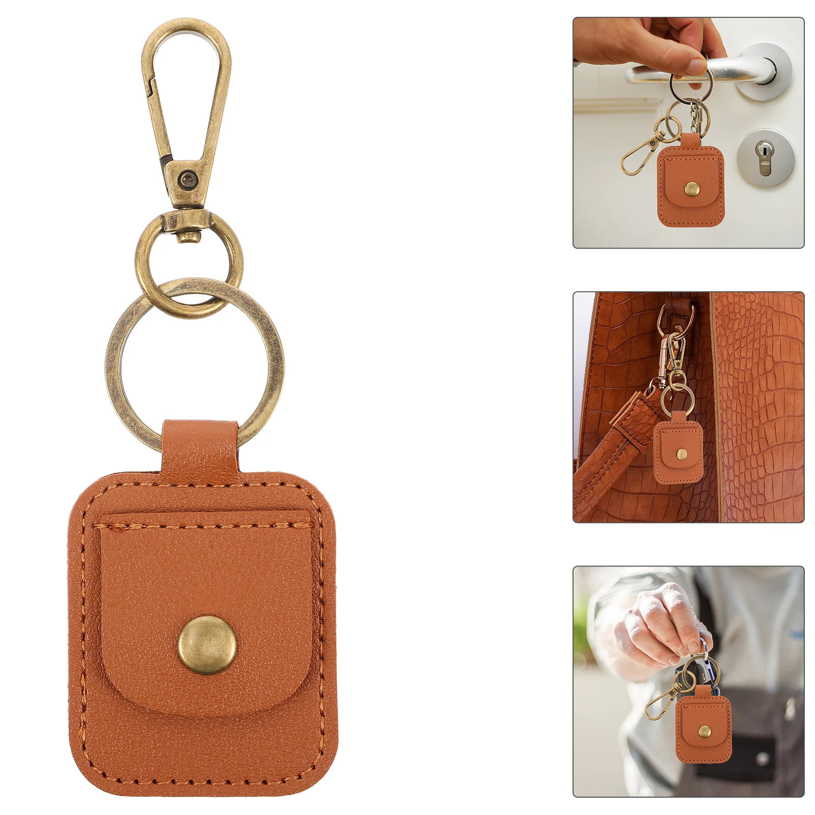 

Portable Coin Pouch PU Mini Wallet Compact Change Purse with Keychain Small Money Holder Lightweight for Women Travel