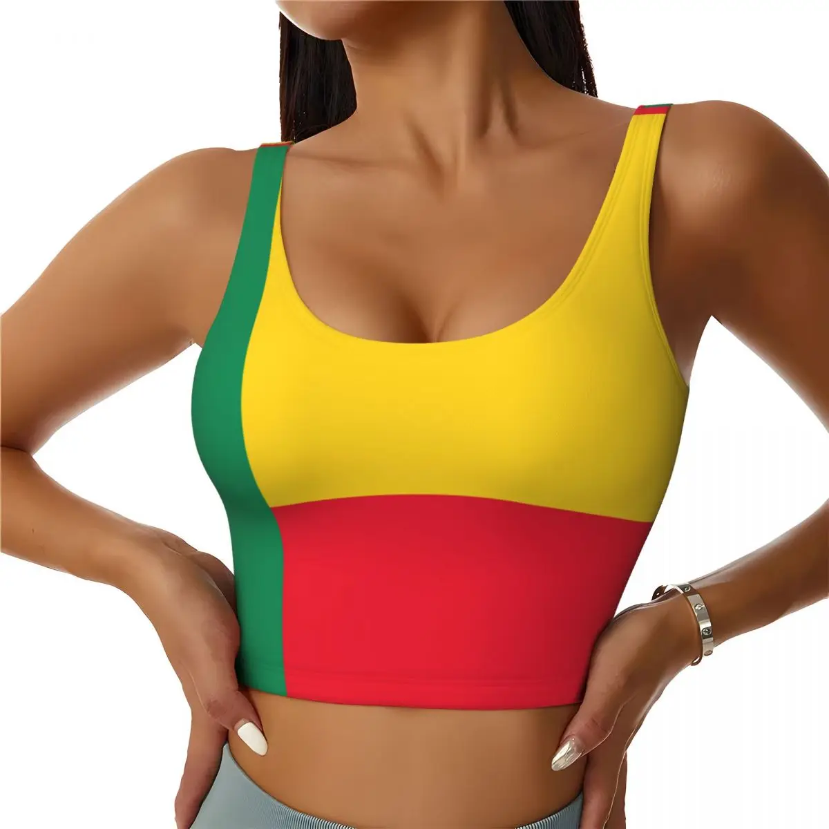 Women Sexy Sports Vest Benin Flag Female Streetwear Sport Lingerie Tee Crop Top