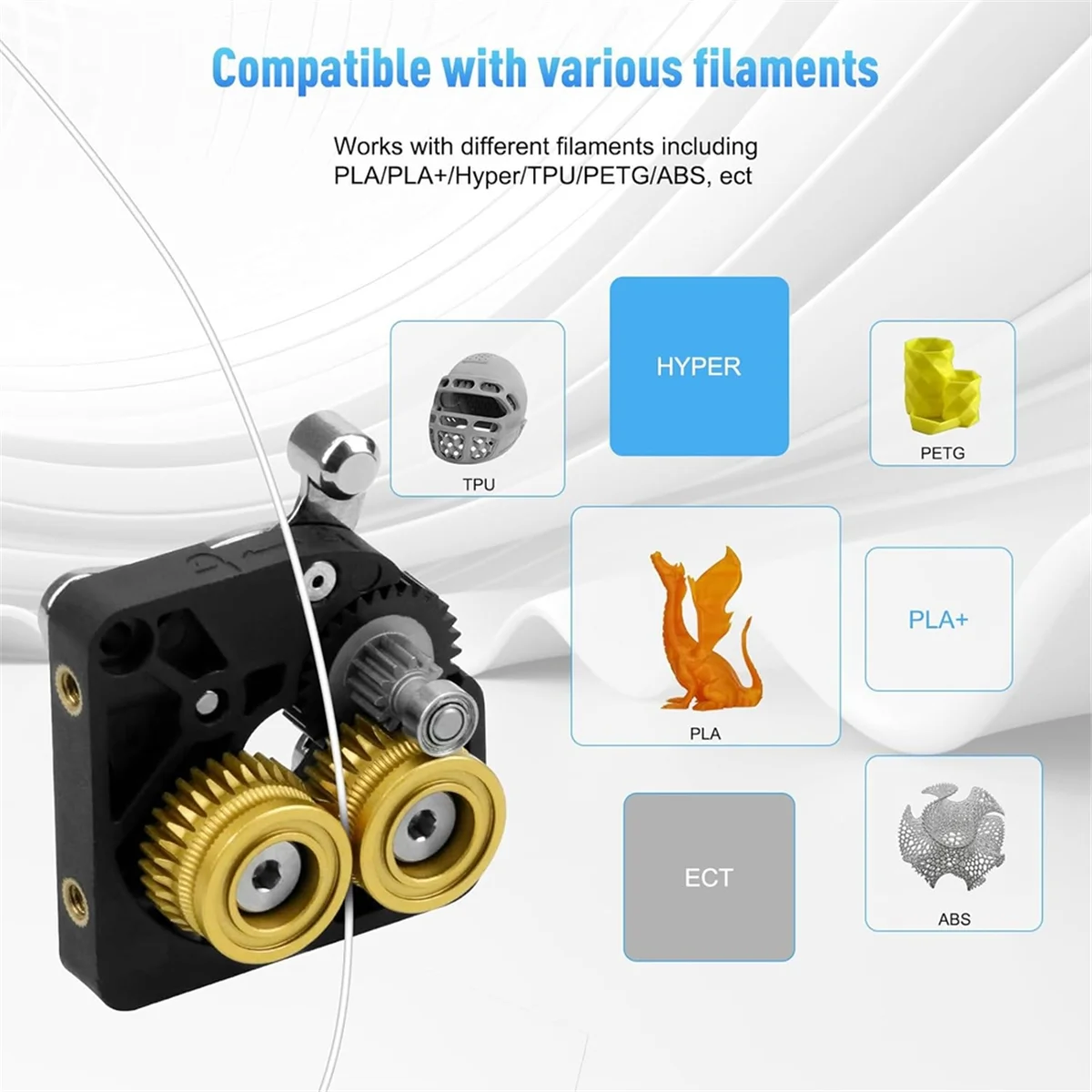 A002 K1 Max Extruder,K1 Double Bearing Gear Upgrade Kit Hardened Steel ,for K1 / K1 Max / K1C 3D Printer Accessories Parts - view 5