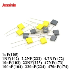 10pcs 100V Correction Block Capacitor 1NF 2.2NF 4.7NF 10nF 22NF 47NF 0.1UF 100NF 220NF 470NF 1uF 102 103 104 105 222 223 224 472