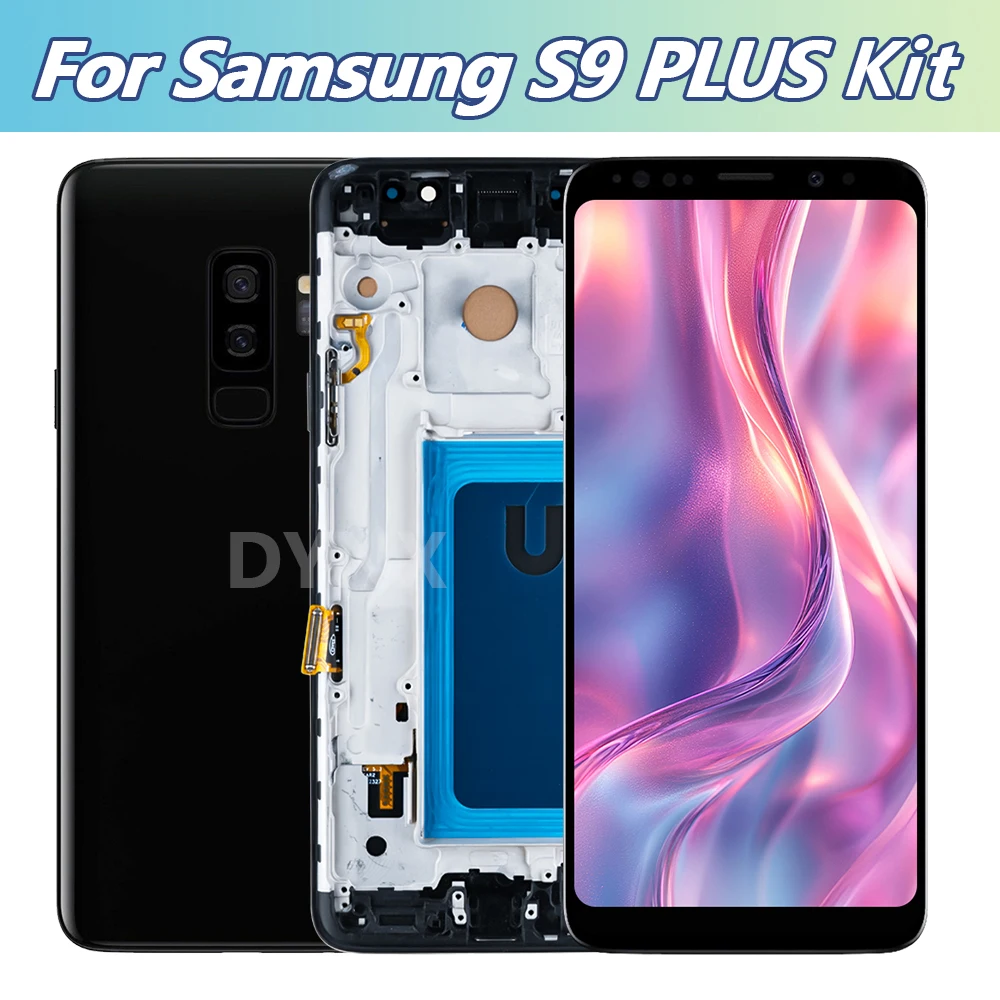 S9+ Super AMOLED Display Screen For Samsung Galaxy S9 Plus G965F G9650 LCD Display Digital Touch Screen With Frame Assembly Part
