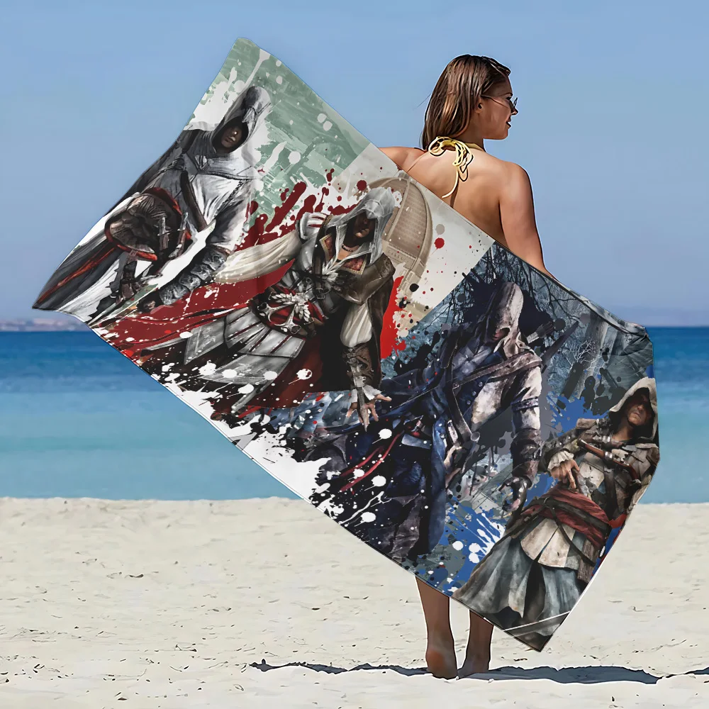 Assassins Creed-Serviette de plage en microcarence sans sable pour femme, séchage rapide, douce, piscine, salle de sport, douche, camping, cadeau