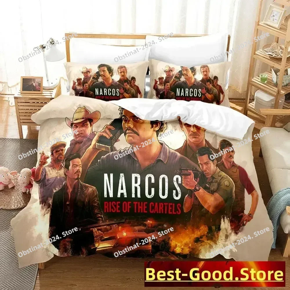 2023 Narcos Bedding Set Printed Bed Set With Pillowcase Duvet Cover Soft Single Double Queen Super King Size Adult Kid Bedroom