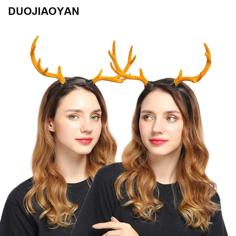 

European And American New Studio Photo Prop Headdress Christmas Antlers Flowers Headband Headband Factory In Stock Wholesale