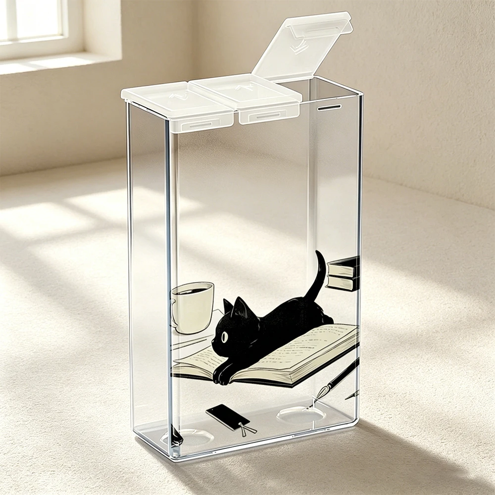 Cartoon Black Cat Lazy Time Cigarette Box High-Quality Transparent Anti-Drop Moisture-Proof Soft Shell Protective Cover