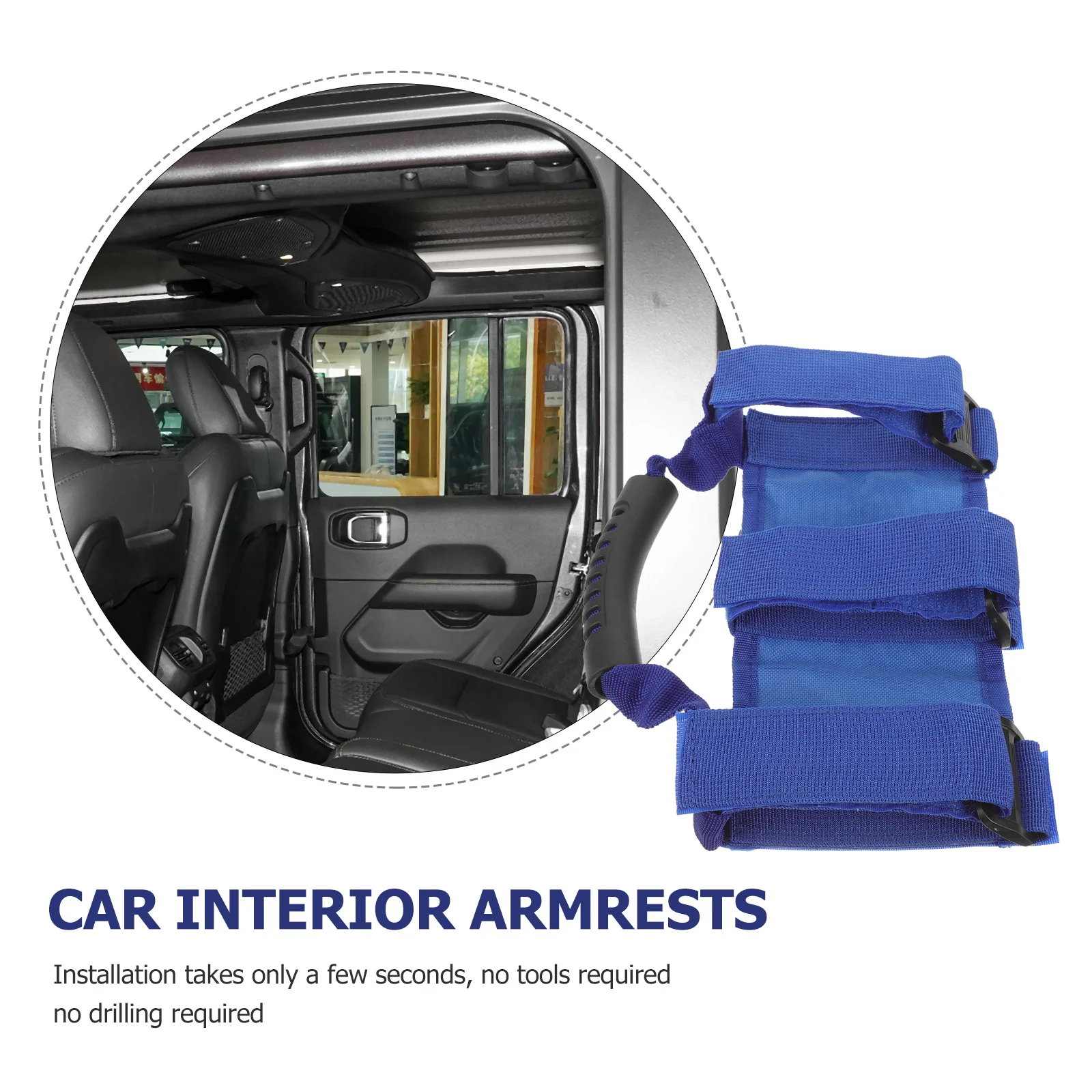 

Car Door Grab Handle Durable Cloth Plastic Portable Replaceable Roll Handle Suitable for Roof Cage Car Accessory