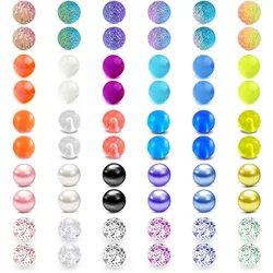 14G 16G Replacement Balls for Piercing Barbell Parts 3mm 5mm Stainless Steel & Clear Flexible Balls for Women Men