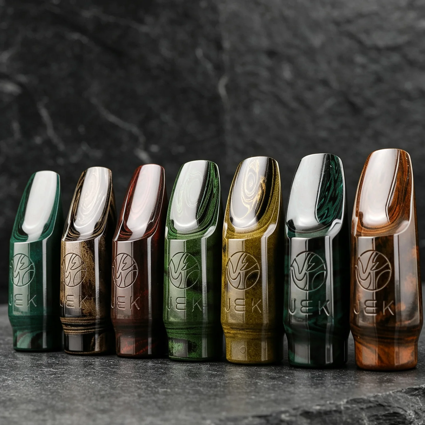JEK Vintage Bb Soprano Saxophone Mouthpiece, German Cumberland Hard Rubber, Medium Tip Opening for Jazz Pop Players