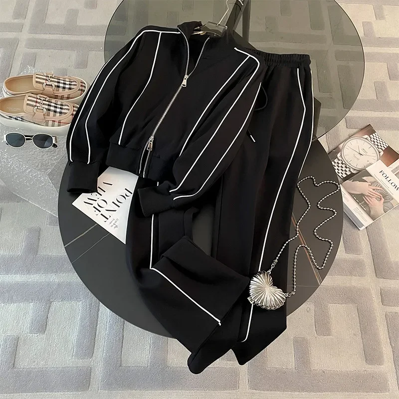 Women's White Black Stripe Shirt & Drawstring Jogger Pants 2 Piece Set Casual Office Daily Outfits 2026