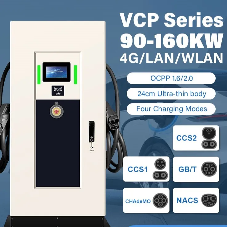 Floor Mounted IP54 Dual Connector DC EV Charger 160kW CCS2 Electric Vehicle Fast Charging Station for Modle Y