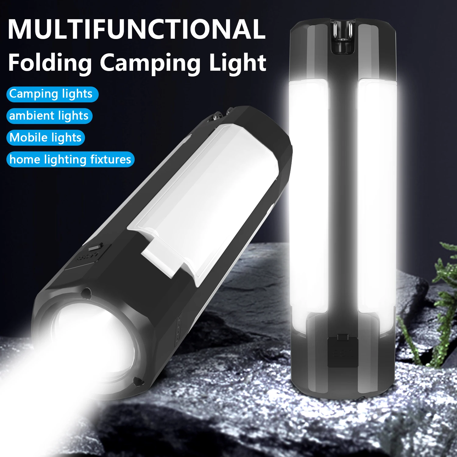 

126 LED Camping Light 3600mAh USB Rechargeable Foldable Tent Lamp with Magnetic Base & Hook Dimmable Flashlight for Hiking