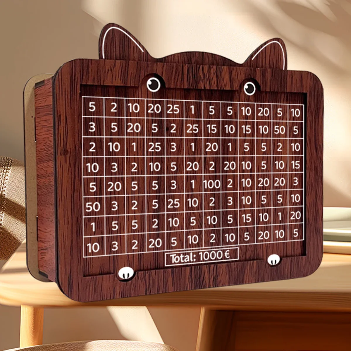 1 قطعة بنك النقود صندوق التوفير الخشبي صندوق توفير النقود الخشبي مع هدف العملة والأرقام صندوق النقود الخشبي للعملات المعدنية الساخن #3