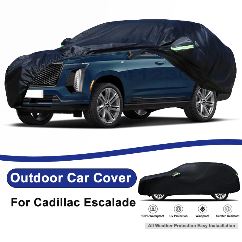 Outdoor Full Car Cover For Cadillac Escalade with Reflective Strips Waterproof Snowproof Dustproof UV Protection Auto Accessory