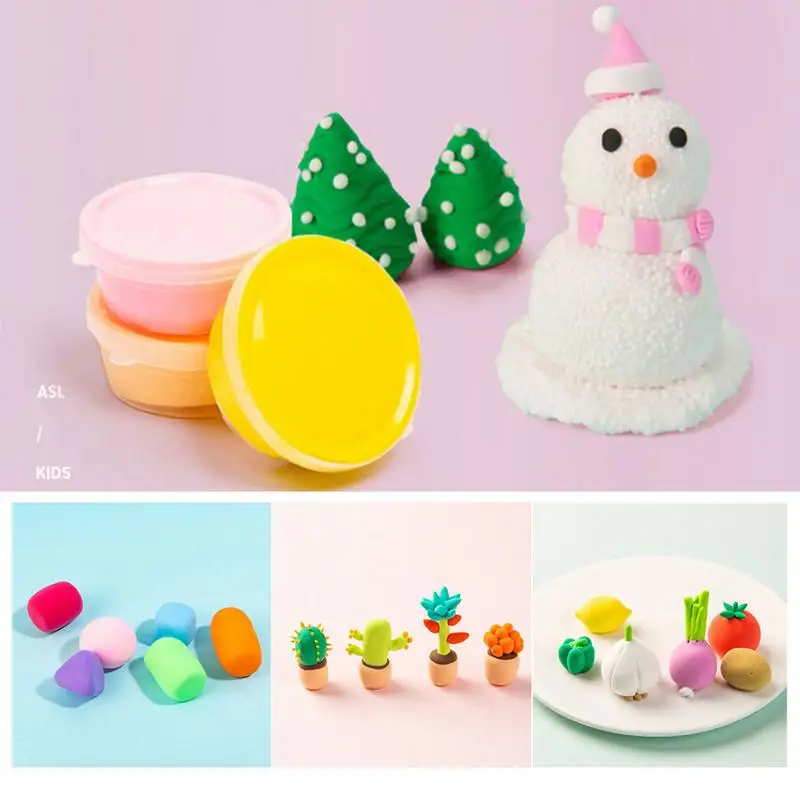 12สีดินแห้ง Clay Plasticine DIY ศิลปะและหัตถกรรมชุดสำหรับเด็กเด็กหญิงเด็กชายของเล่น Great นำเสนอสำหรับ3-12เด็ก