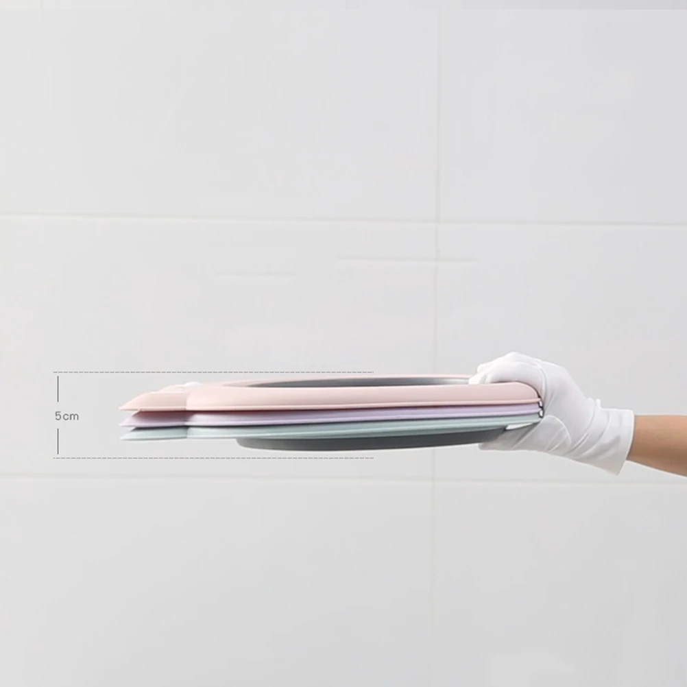 

1pc Cute Cat Washbasin Pink Foldable Washing Basin Portable Travel Use Multifunctional Cartoon Pp Material Washtub For