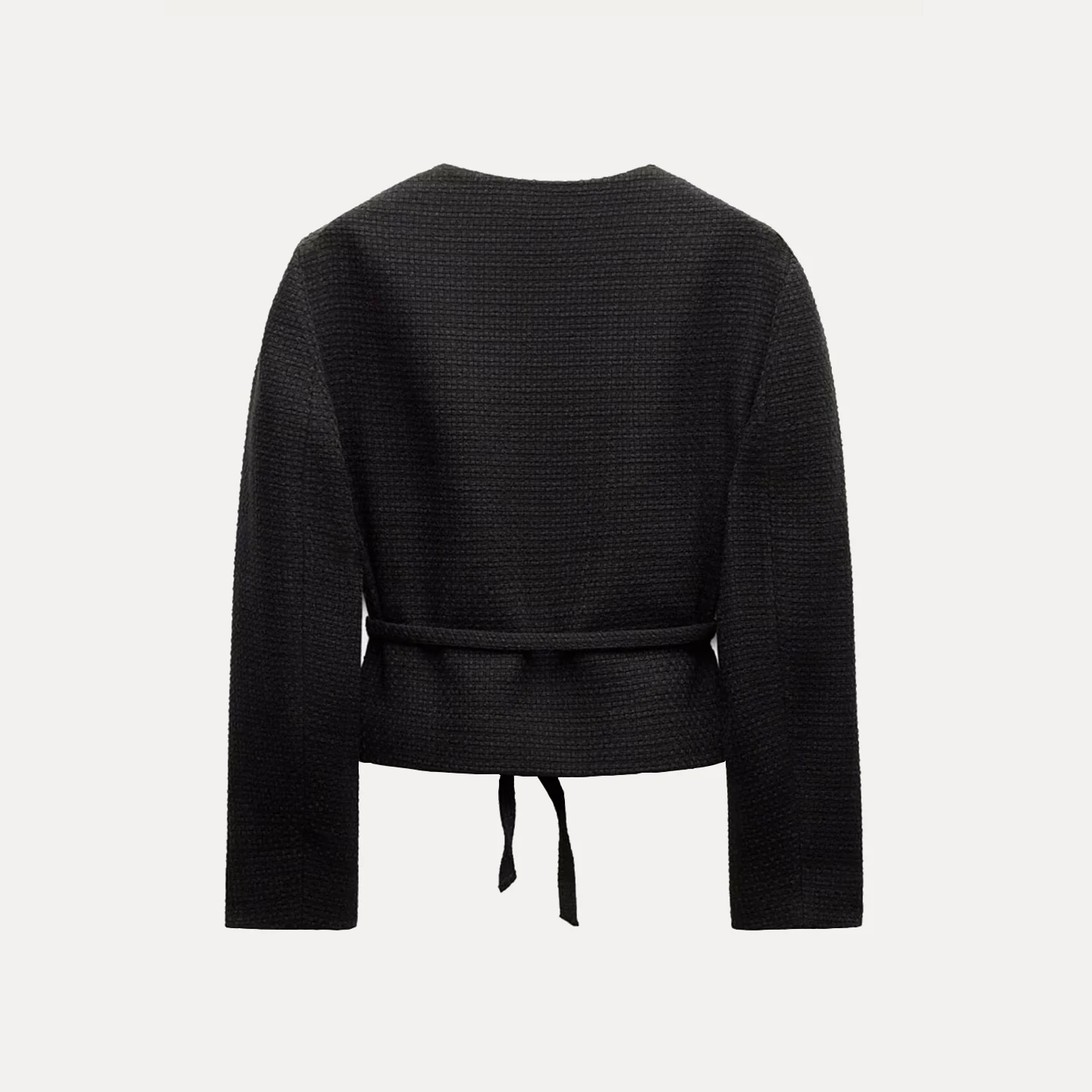 Faionable Texture Open Vest Jas Dames Sle Veelzijdig Herfst 2025, Z Stand Fit ort Bovenkleding Lang Sve