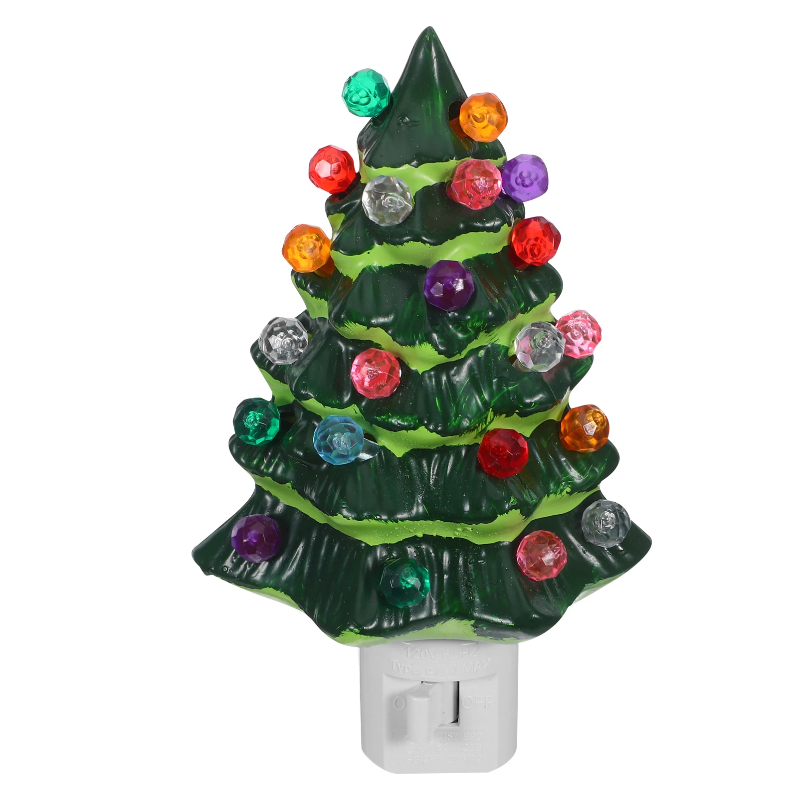 

Christmas Tree Night Light Decoration Plug-in Decorate Ornament Bathroom Resin Festive