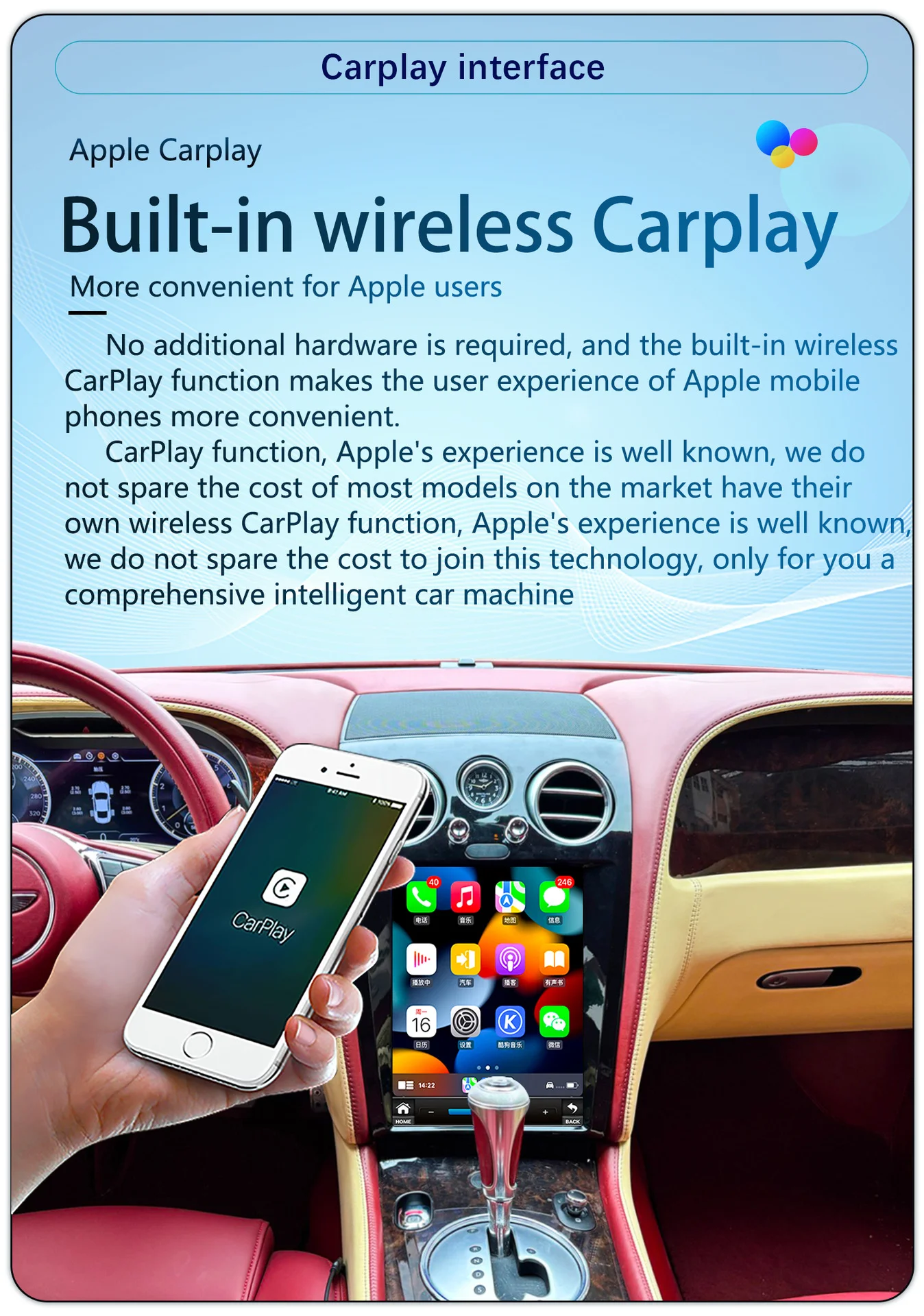 LS Android 14 Video Player For Bentley Continental GT Flying Spur 2004-2017 Carplay Multimedia GPS Car Radio Head Unit