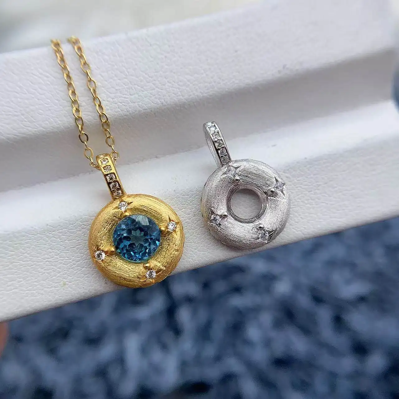 

MeiBaPJ Inlay Round 6*6mm S925 Sterling Silver Pendant Setting Zircon Holder Retro Court Versatile Accessories Jewelry Wholesale