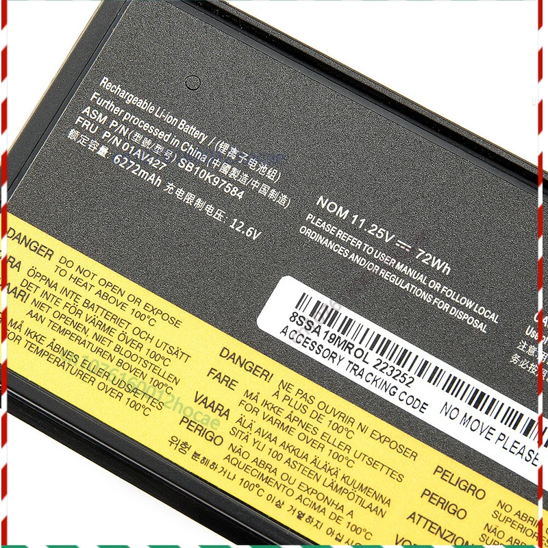 

72wh 61 01av427 01av425 battery for Lenovo ThinkPad t470 t480 t570 T580 A485