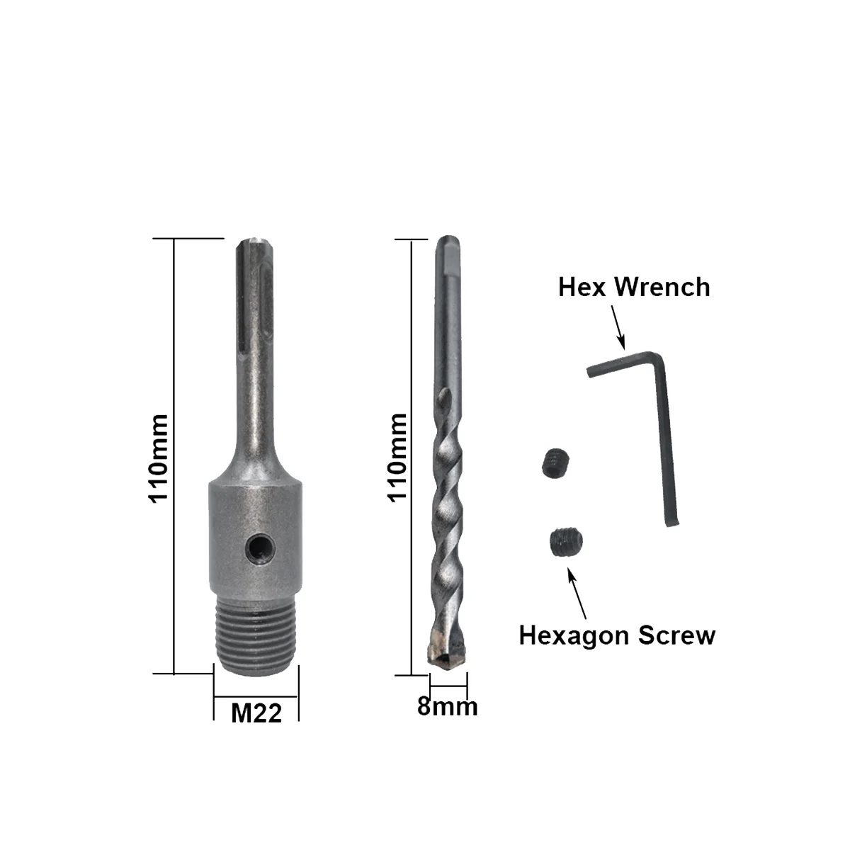 1 Set SDS PLUS 68mm Concrete -Hole Saw Electric Hollow Core Drill Bit 110mm Cement Stone Wall Conditioner Alloy 68mm