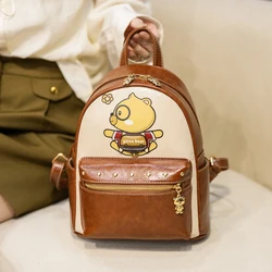 Cartoon women's Backpack,2024 Backpack for women,cute bear bag,Leather Women's Bag,Casual Versatile Backpack for pupil Girl