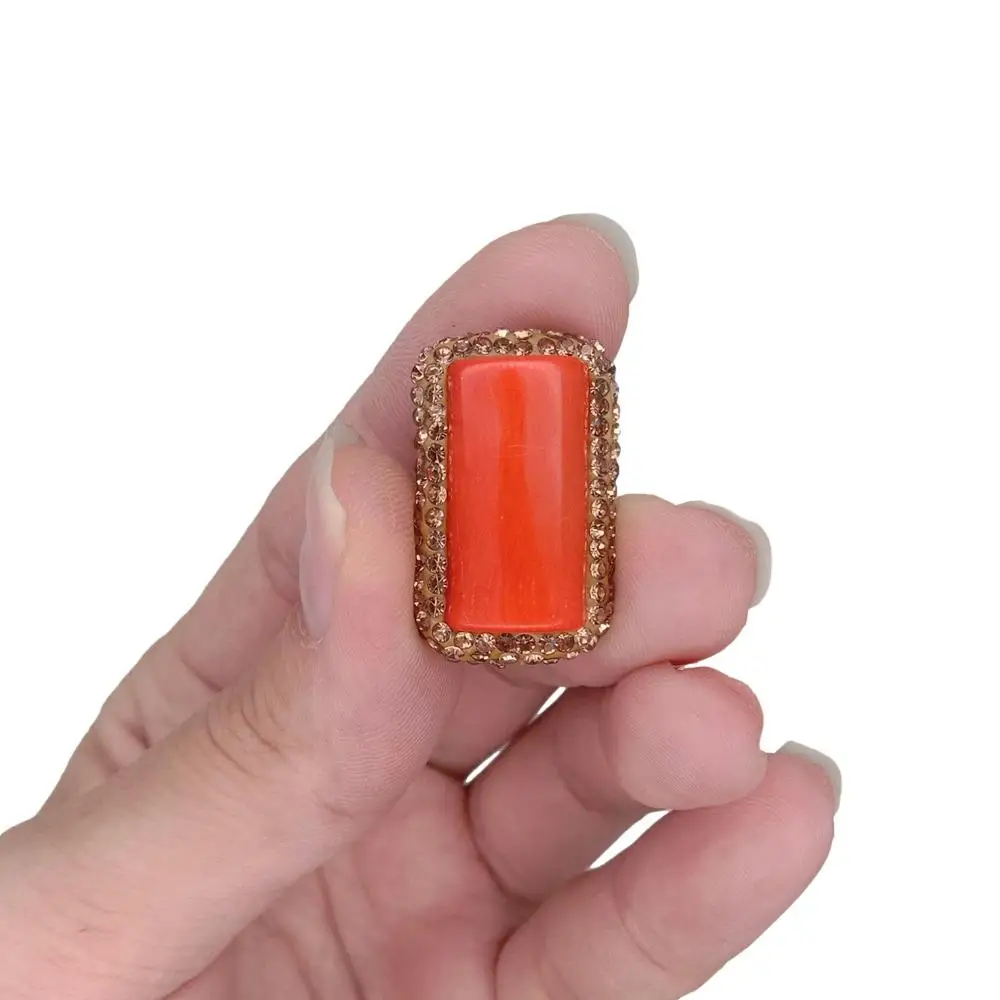 Wholesale 10 Pcs Orange Coral Tube Shape Women Fashion Gift Accessory Findings