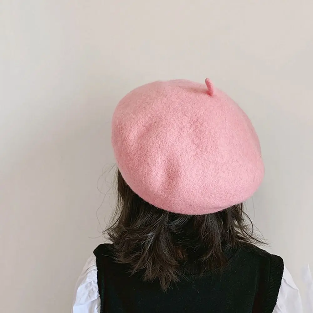 

Warm Baby Korean Style Hat Woolen Flattish Cap Warm Hat Caps Children's Beret Baby Wool Hat Girl Beret Children's Caps