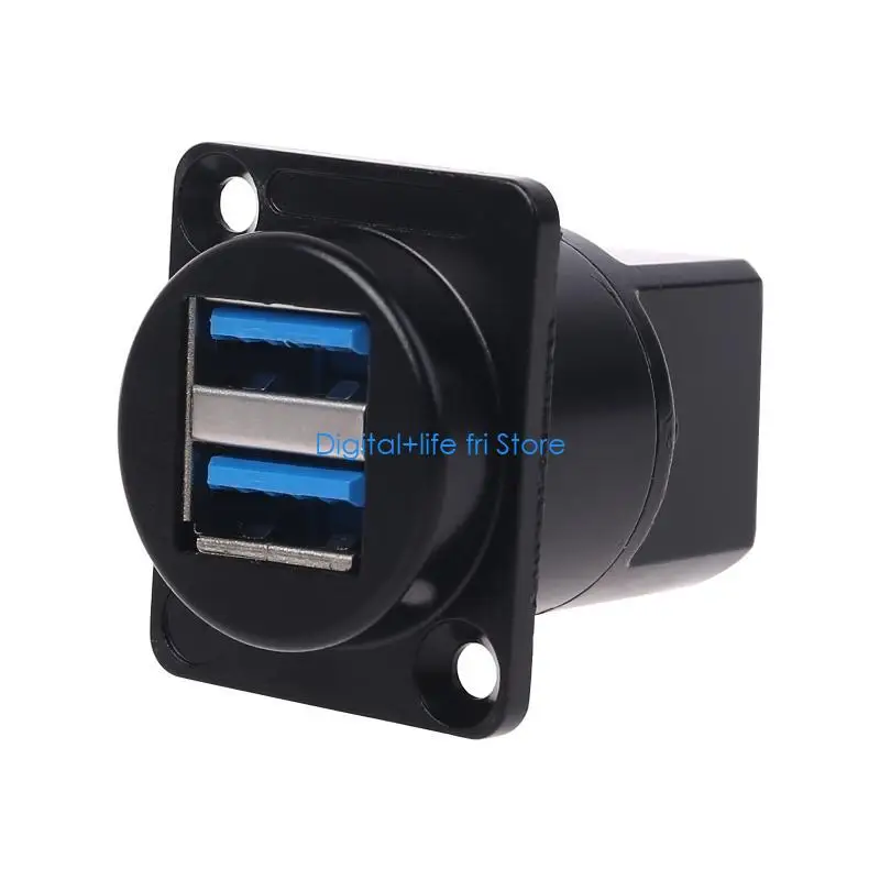 E06D USB 3.0 Socket Metal D type Female to Female Connector Panel Mounting Holder Adapter Support Socket Female to Female