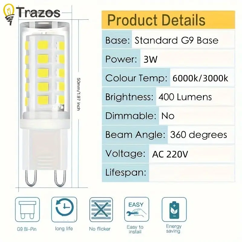 Led Light Bulb Corn Light Bulb Bright Energy Saving Strobe Free 220V Bulb G9 Light Source PSmall Lamp Low Voltage Crystal Light