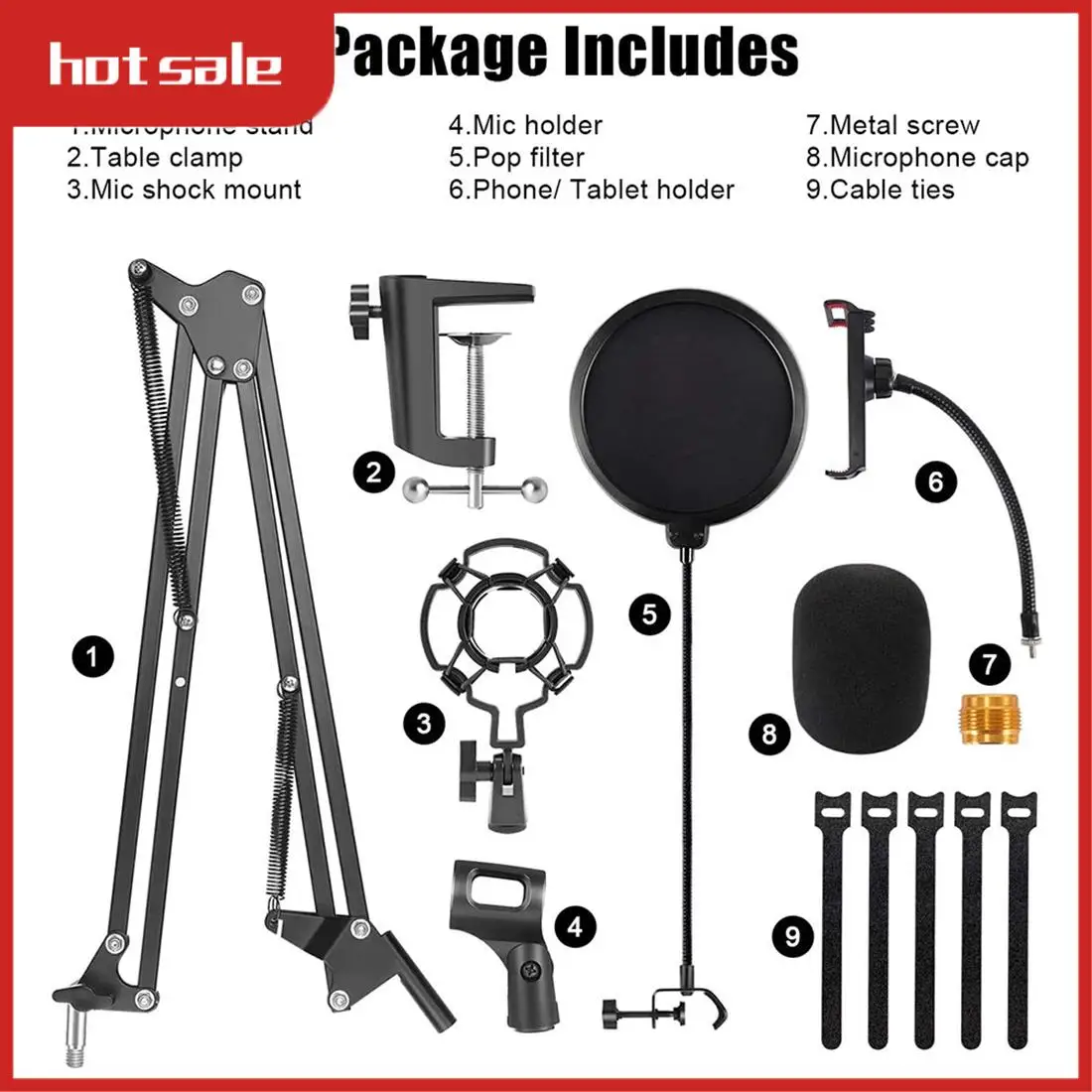 

AC22-Microphone Stand,Adjustable Desk Suspension Scissor Arm Mic Boom Arm For Blue Yeti,Snowball&Other Mics,Recording,Games