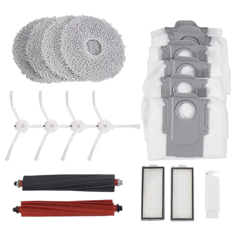 A04G-For Roborock Q Revo Master, Qrevo Slim Robot Vacuum Main Side Brush HEPA Filters Mop Pads Dust Bags Accessories Kit