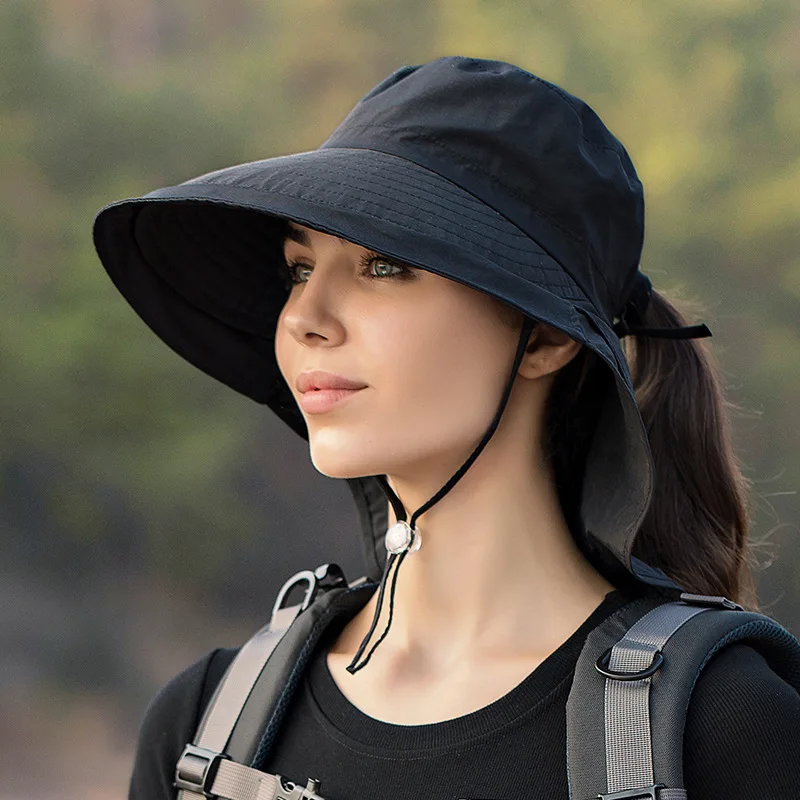 Summer Sun Hats for Women UV Protection Fishing Outdoor Cap Female Hiking Camping Visor Bucket Hat Removable Fisherman Hat