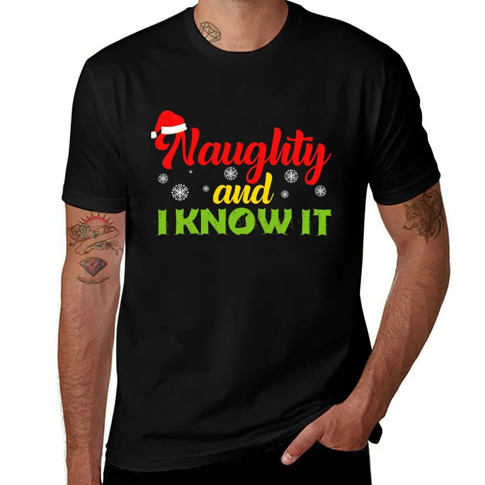 T-shirt imprimé style vintage « Naughty and I know it»