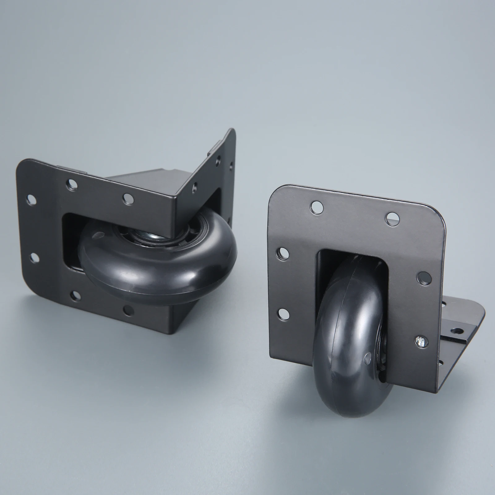 2pcs Heavy Duty Recessed Tilt Corner Casters 77*70mm Rolling Flight Case Furniture Wear Resistant Fixed Whee