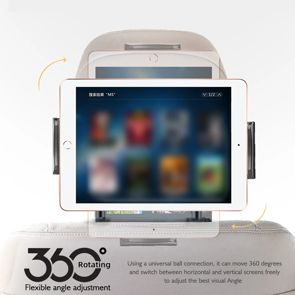 4-11 بوصة تلسكوبي سيارة الخلفية وسادة حامل هاتف اللوحي العالمي سيارة حامل المقعد الخلفي مسند الرأس تصاعد قوس للكمبيوتر اللوحي الخ #3