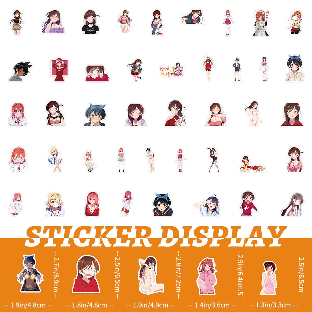 10/30/50PCS Comic Rent-A-Girlfriend Anime Sticker Personalized Creative Decoration Refrigerator Water Cup Phone Case Sticker