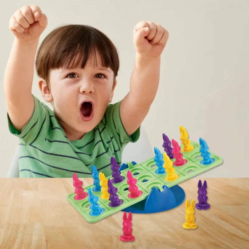 Crianças coelho balanceado gangorra mini lazer equilíbrio jogo brinquedos, jogo divertido coelho desktop equilíbrio jogos pai-filho interação brinquedos