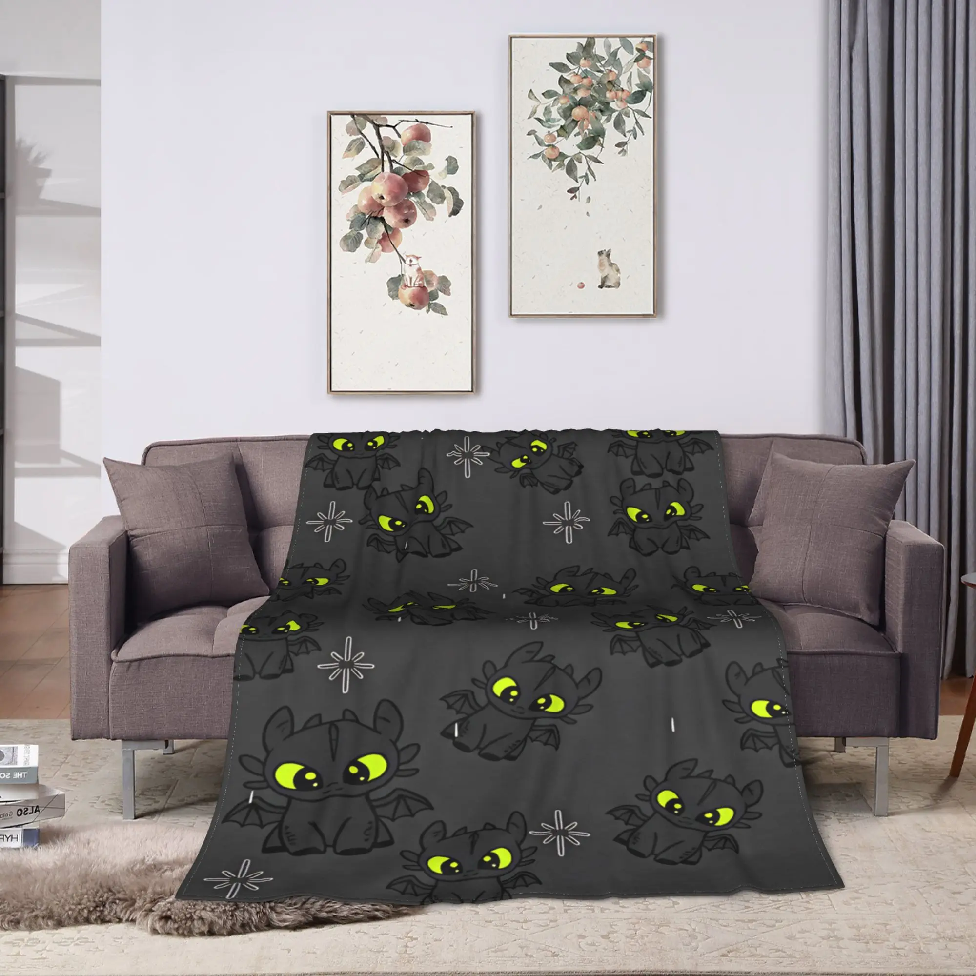 H-How To TT-rain Your Dragon Blanket  Super Warm Comfortable Plush Throw Blanket For Living Room Flannel Bedspread Bed Cover