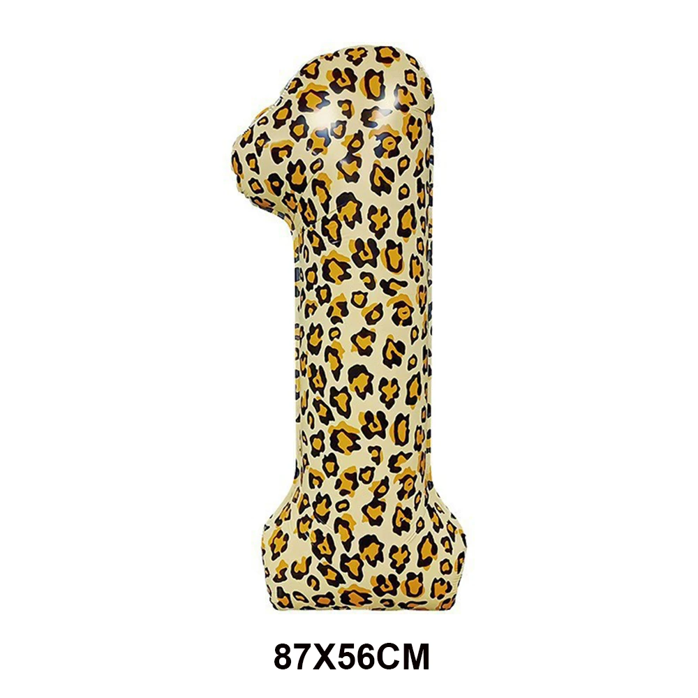 Leopard Print Party 32'' Leopard Number Balloon Cheetah Jungle Safari Theme Balloon Wedding Girls Women Birthday Party Supplies