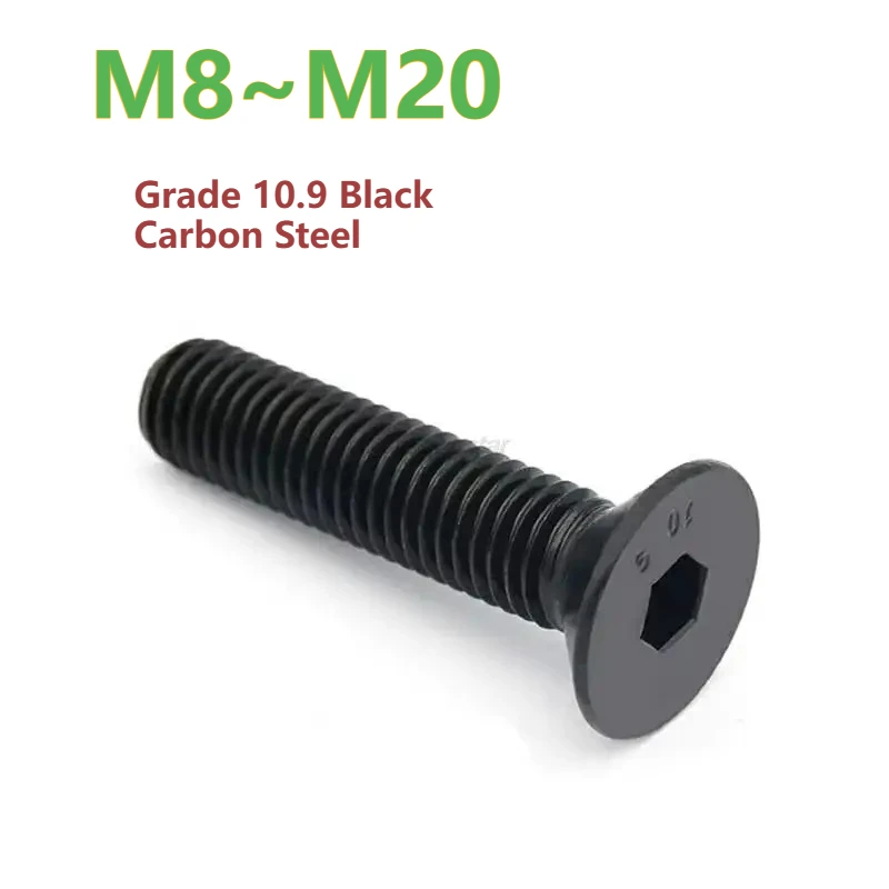 

Grade 10.9 Black Carbon Steel Allen Key Head Screw Din7991 M8 M10 M12 M16 M20 Countersunk Flat head Hexagon Socket Bolt Screws
