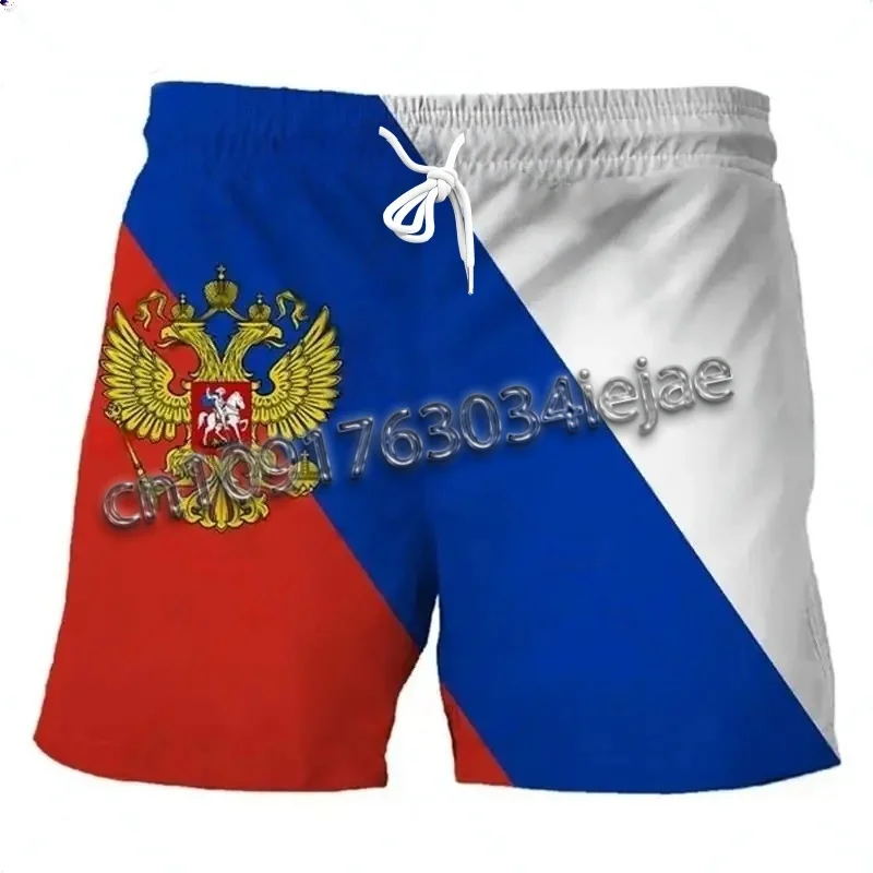 

MOTO Russian Flag Emblem Short Pants Men Holiday 3D Print New Fashion Swimsuit Homme 2024 Casual Street Oversized Male Shorts