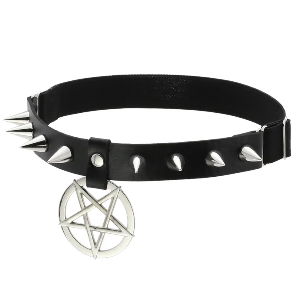 2024 Pu Leather Pentagram Leg Chains Female Heart Punk Lock Gothic Clothes Body Jewelry Tight Lingerie Woman Accessories