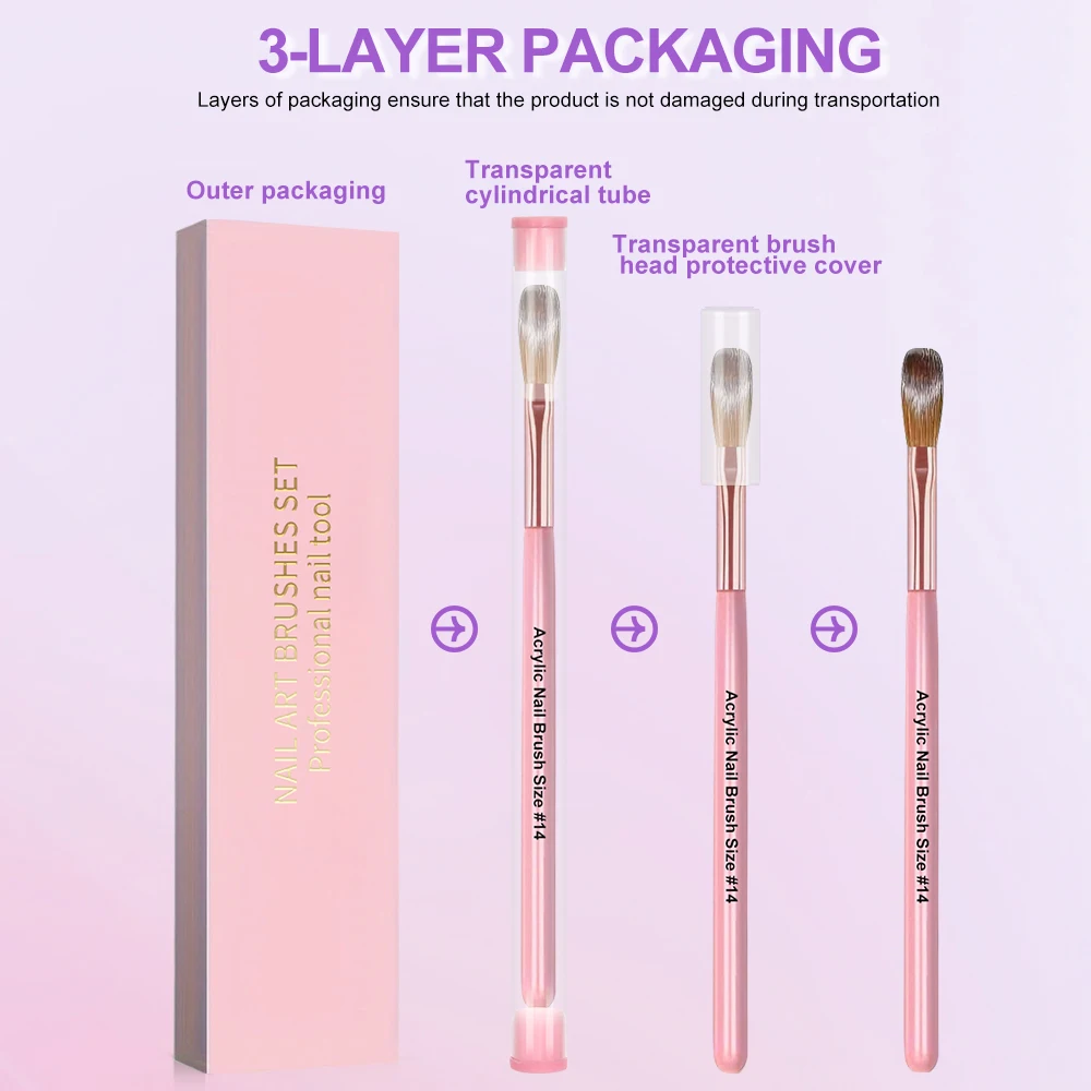 3D Carving Extension Nail Art Brushes Set #8#10#14 Professional Acrylic Powder Applications Pens Nail Extension/Painting Tools