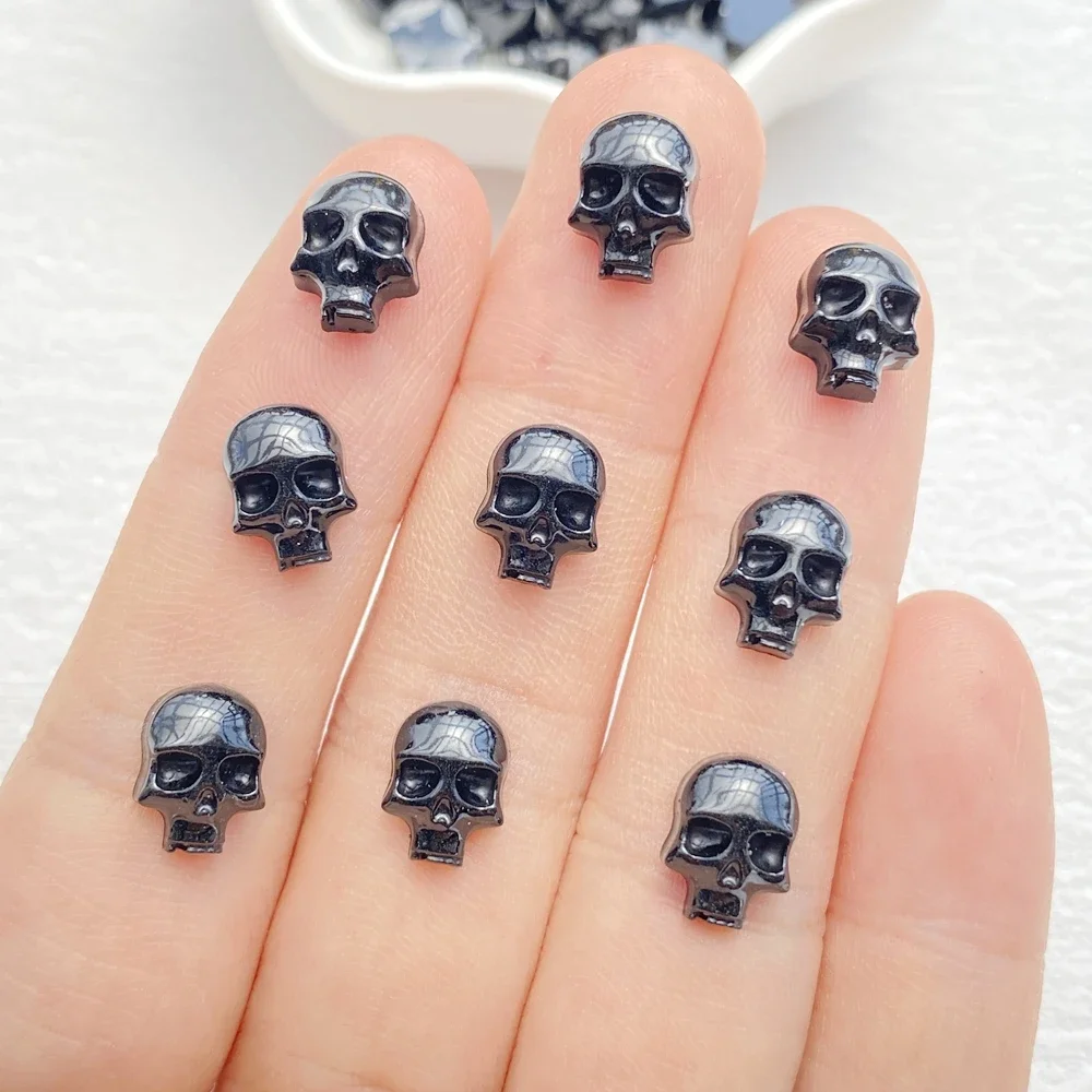 50pcs Resin Cartoon Halloween Skull Flatback Nail Art Decor DIY Scrapbook Jewellery Accessories Crafts