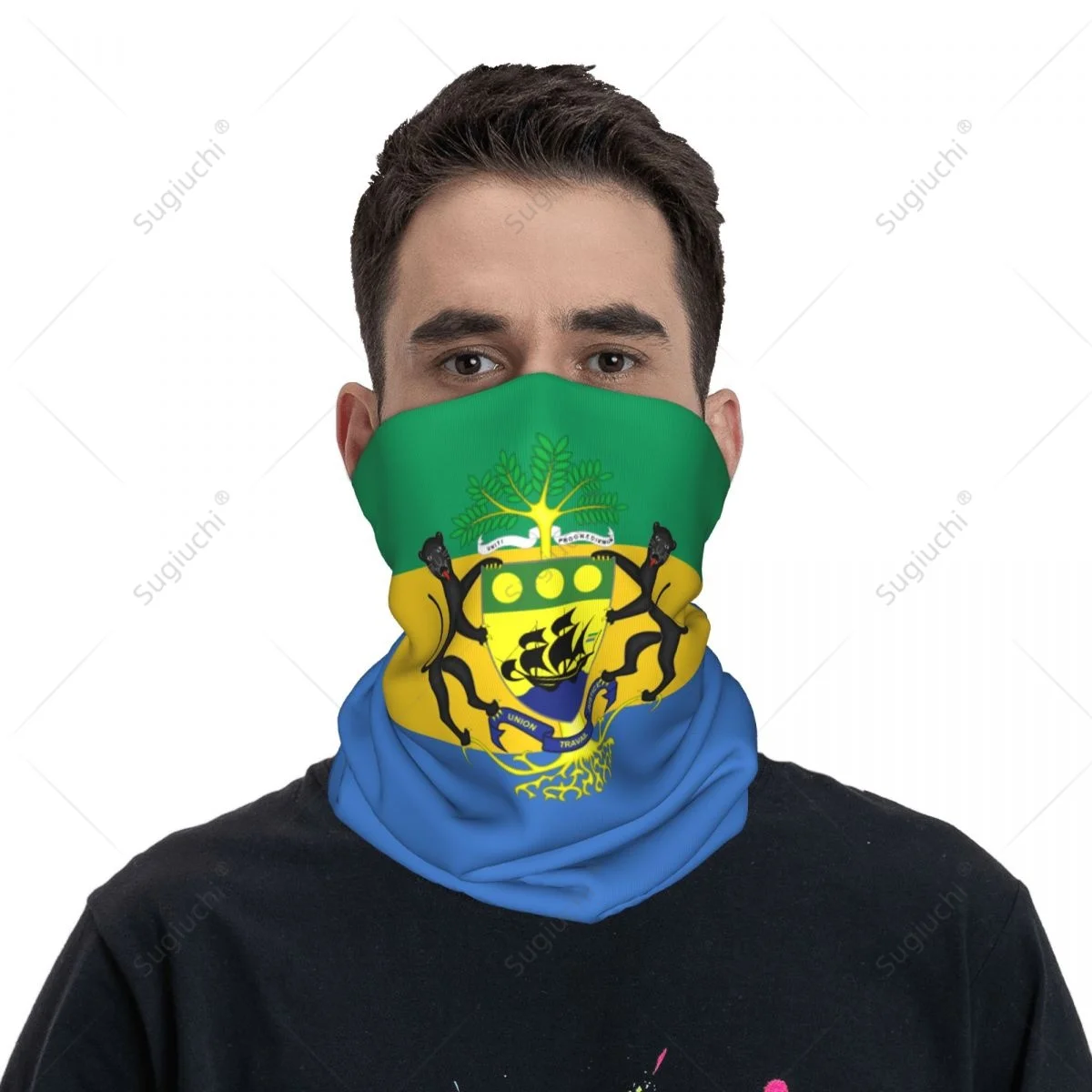 Pañuelo Unisex con bandera de Gabón, bufanda para cuello, máscara facial, bufandas, calentador de cuello, Bandana sin costuras, sombreros, ciclismo, senderismo