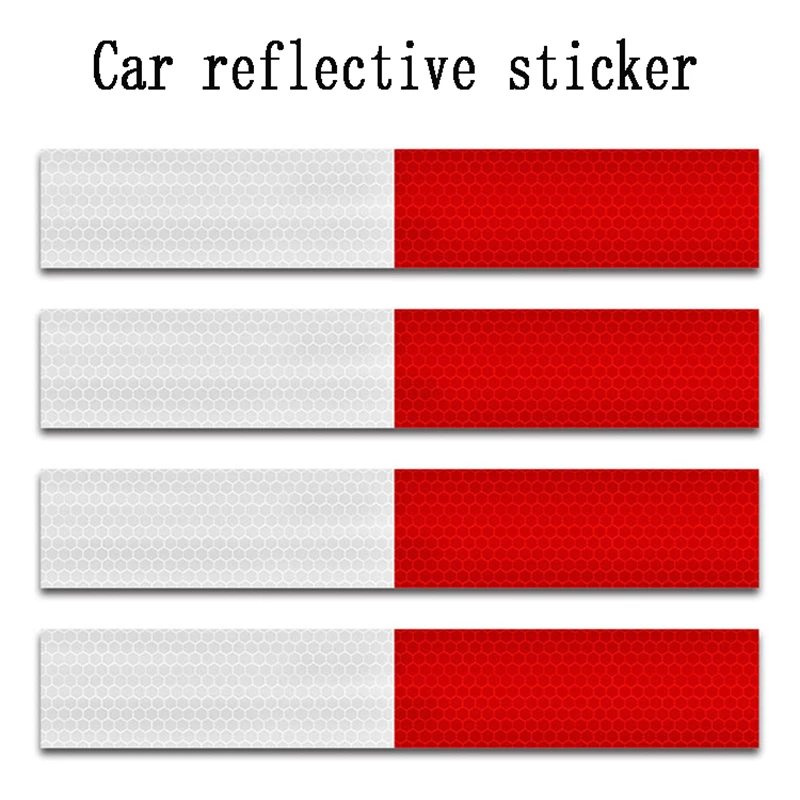 10Pcs Night Driving Safety adesivo bianco rosso sicuro 4.5*30cmCar adesivo riflettente striscia di avvertimento camion riflettente forniture Auto
