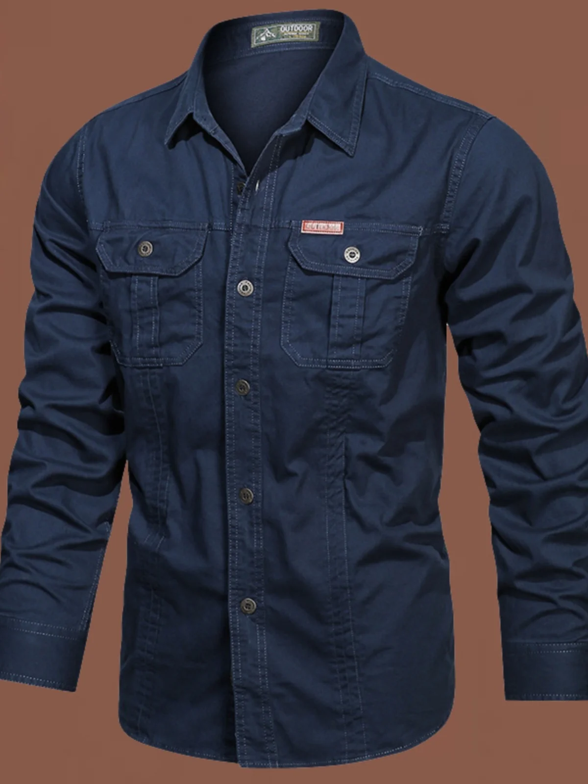 

Long Sve из чистого хлопка, мужская одежда irt, весенне-осенняя свободная рабочая одежда с воротником, повседневный модный городской молодежный топ