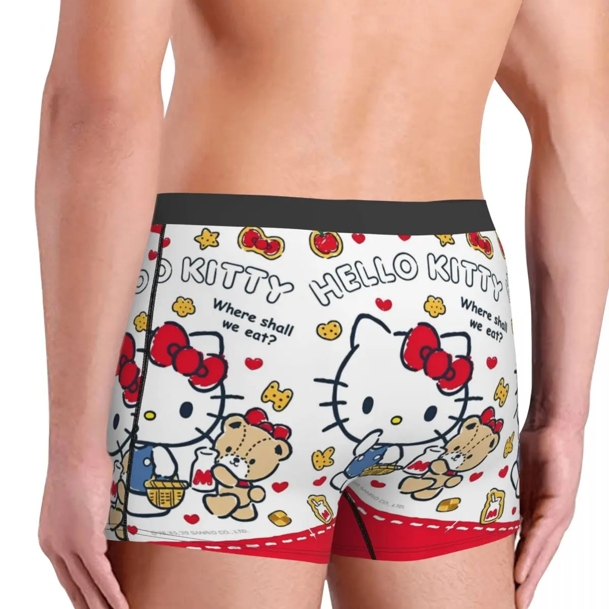 Custom Hello Kitty Where We Eat Boxer Fun Underwear Soft Boxer slip Shorts Gag Gift For Man mutande Merch