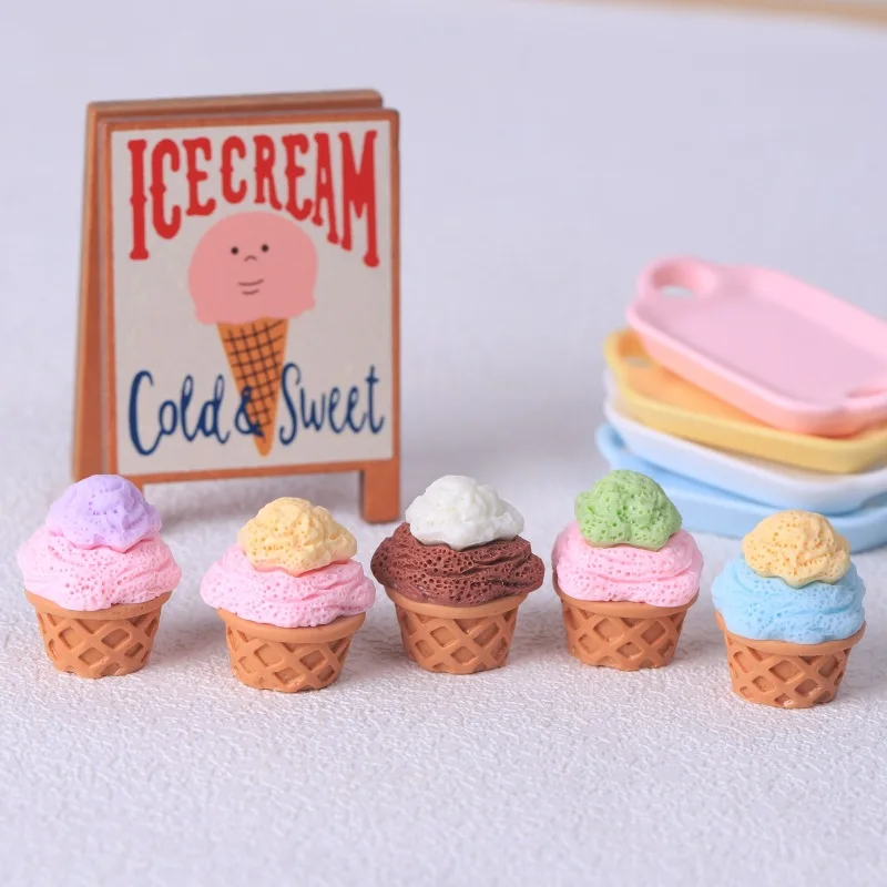 Mini gâteau Chi 3D en résine, 100 pièces, simulation alimentaire, accessoires de décoration pour maison de poupée